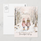 Inspirerend kleine meisjes sneeuw Bossen winter Briefkaart (Voorkant / Achterkant)