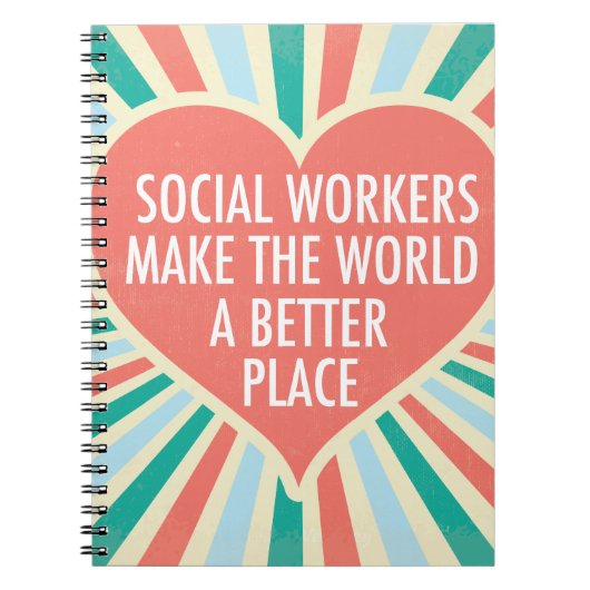 Inspirerend kleuren voor sociale werkaanbiedingen notitieboek (Voorkant)