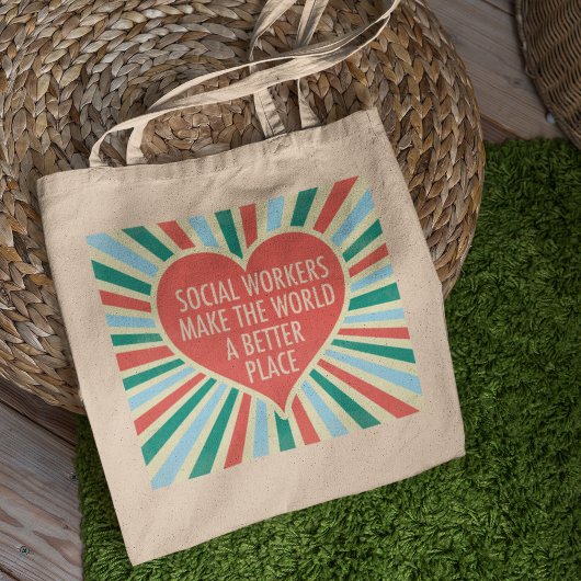 Inspirerend kleuren voor sociale werkaanbiedingen tote bag