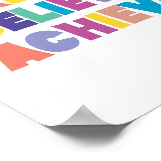 Inspirerend kleurrijk typografisch poster (Hoek)