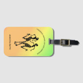 Inspirerend, kleurrijke geluksdans bagagelabel (Voorkant (horizontaal))