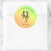 Inspirerend, kleurrijke geluksdans ronde sticker (Tas)