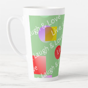 Inspirerend kleurrijke geometrische kunst op Sage Latte Mok