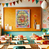 Inspirerend Kleurrijke Klaslokaal Leraar Poster