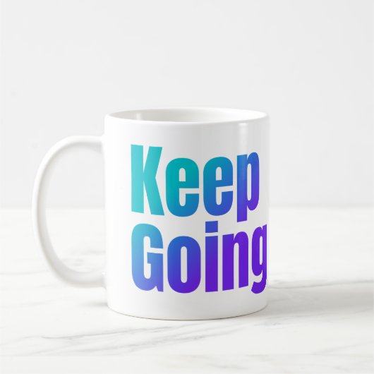 Inspirerend kleurrijke tekst Keep Going+Custom Naa Koffiemok (Links)