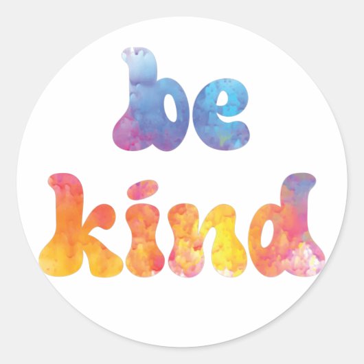 Inspirerend kleurrijke Waterverf Ronde Sticker (Voorkant)