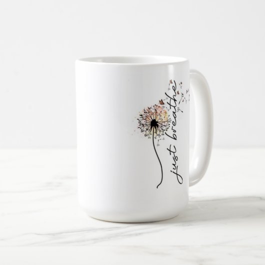 Inspirerend koffie Mok - gewoon ademen (Voorkant rechts)