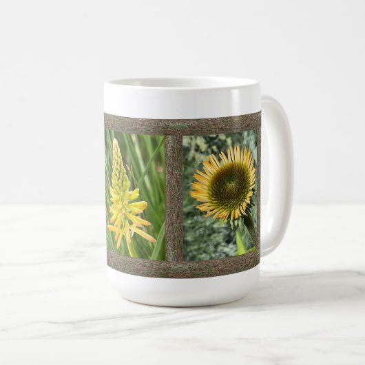 Inspirerend koffie-Mok met gele bloemen Koffiemok (Voorkant rechts)