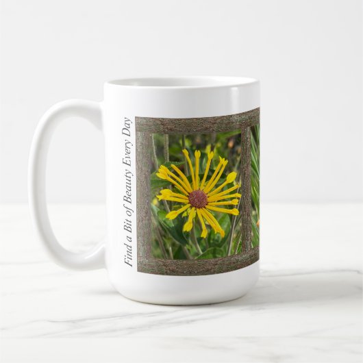 Inspirerend koffie-Mok met gele bloemen Koffiemok (Links)