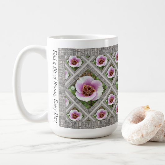 Inspirerend koffie Mok met Mariposa Lillies (Met donut)