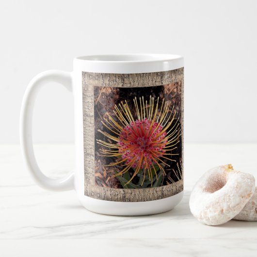 Inspirerend koffie Mok met opvallende proteas (Met donut)