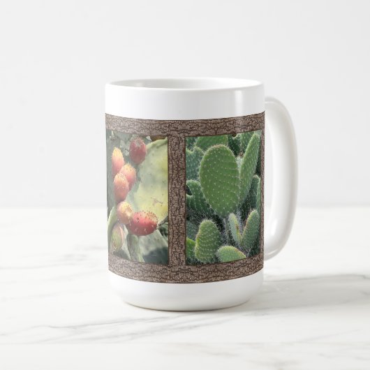 Inspirerend koffie-Mok met Prickly Pear Cacti Koffiemok (Voorkant rechts)