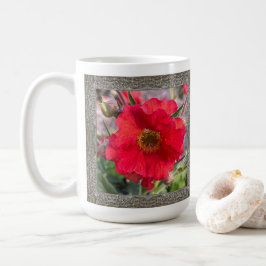 Inspirerend koffie Mok met rode rozen