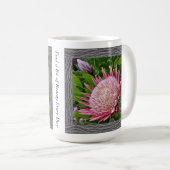 Inspirerend koffie Mok met Roze Protea (Voorkant rechts)