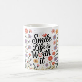 Inspirerend Koffie Mok - "Smile life is het waard"