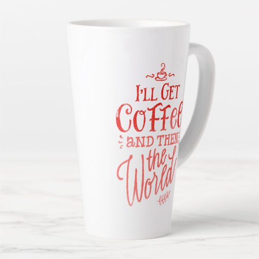 Inspirerend koffie Rood Calligrafie Tall Latte Mok (Rechterhoek)