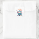 Inspirerend koffieofferte vierkante sticker (Tas)
