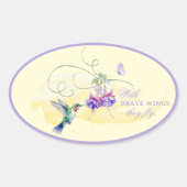 Inspirerend kolibrie en vlinder ovale sticker (Voorkant)