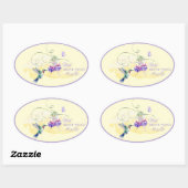 Inspirerend kolibrie en vlinder ovale sticker (Vel)