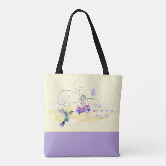 Inspirerend kolibrie en vlinder tote bag (Achterkant)