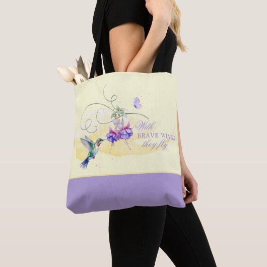 Inspirerend kolibrie en vlinder tote bag (Dichtbij)