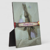 Inspirerend konijn: altijd liefde teken kunst afdr fotoplaat (Zijkant)