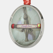 Inspirerend konijn: altijd liefde teken kunst afdr metalen ornament (Links)