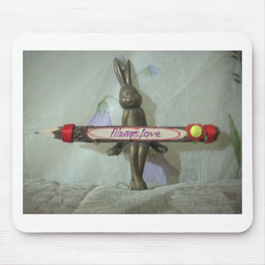 Inspirerend konijn: altijd liefde teken kunst afdr muismat (Voorkant)