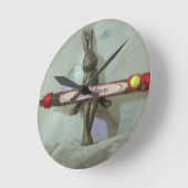 Inspirerend konijn: altijd liefde teken kunst afdr ronde klok (Hoek)