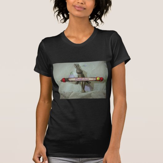 Inspirerend konijn: altijd liefde teken kunst afdr t-shirt (Voorkant)