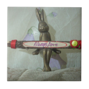 Inspirerend konijn: altijd liefde teken kunst afdr tegeltje