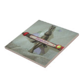 Inspirerend konijn: altijd liefde teken kunst afdr tegeltje (Zijkant)