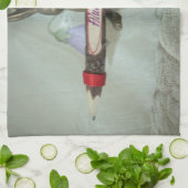 Inspirerend konijn: altijd liefde teken kunst afdr theedoek (Gevouwen)