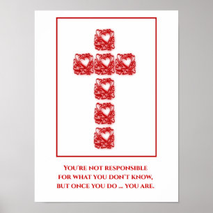 Inspirerend kruis van het hart Poster