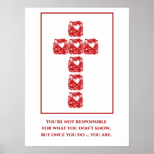 Inspirerend kruis van het hart Poster (Voorkant)