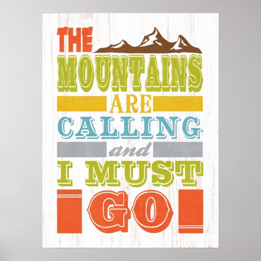 Inspirerend kunst - de bergen bellen . poster (Voorkant)