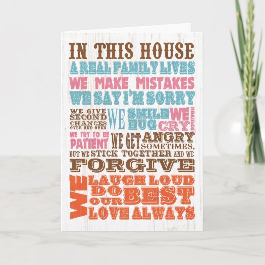 Inspirerend kunst - Echte familie Feestdagen Kaart (Voorkant)