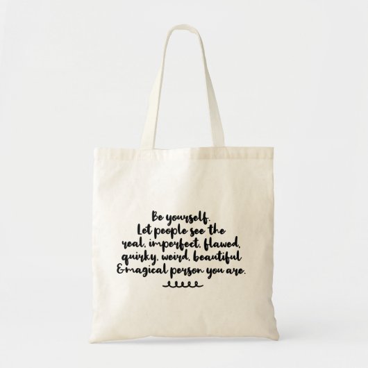 Inspirerend kunst is je eigen korte citaten tote bag (Voorkant)