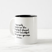 Inspirerend kunst is je eigen korte citaten tweekleurige koffiemok (Voorkant links)