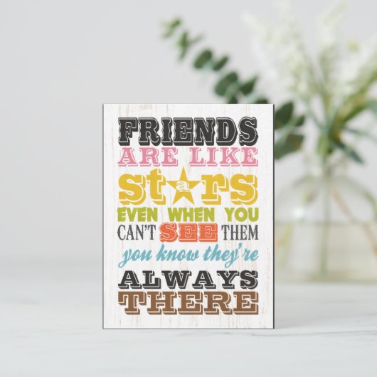 Inspirerend kunst - vrienden zijn als sterren . briefkaart (Staand voorkant)
