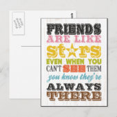Inspirerend kunst - vrienden zijn als sterren . briefkaart (Voorkant / Achterkant)