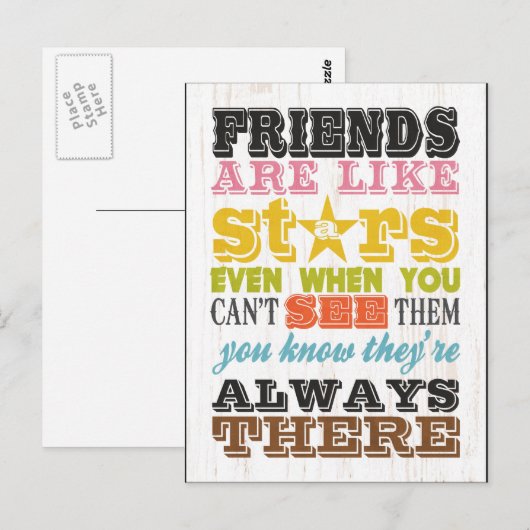 Inspirerend kunst - vrienden zijn als sterren . briefkaart (Voorkant / Achterkant)
