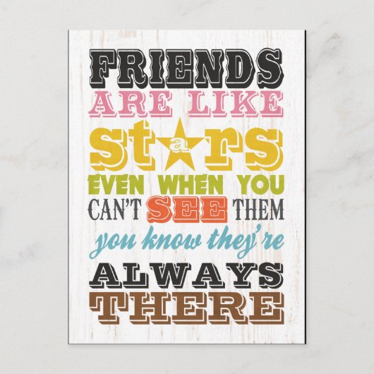 Inspirerend kunst - vrienden zijn als sterren . briefkaart (Voorkant)