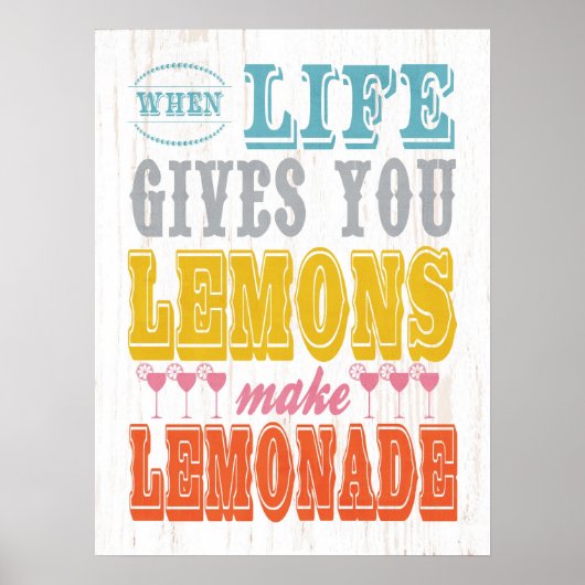 Inspirerend kunst-wanneer het leven je leemons laa poster (Voorkant)