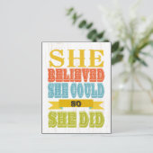 Inspirerend kunst - ze geloofde dat ze het deed briefkaart (Staand voorkant)