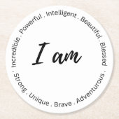 Inspirerend kust ronde kartonnen onderzetter (Voorkant)