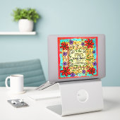 Inspirerend Laat het gebeuren Motivatie bloemen Sticker (Laptop op bureau)
