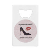 Inspirerend laat vrouwen leiden creditkaart flessenopener (Voorkant)