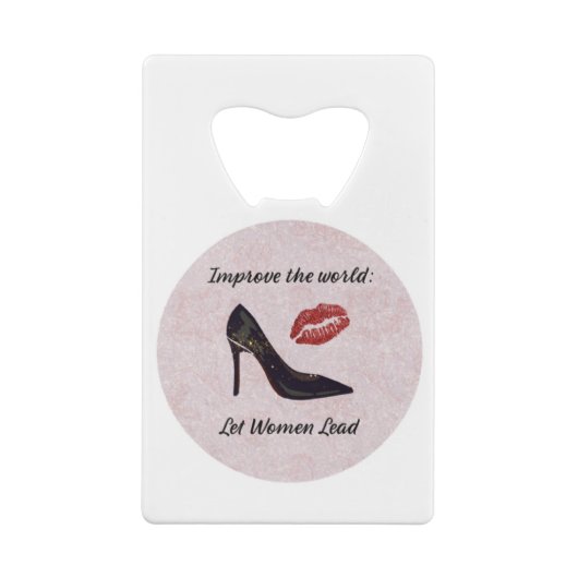 Inspirerend laat vrouwen leiden creditkaart flessenopener (Achterkant)