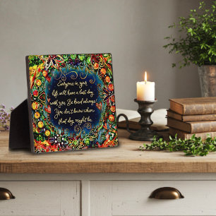 Inspirerend  laatste dag met u citaat fotoplaat